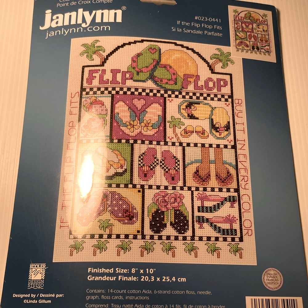 2006 Janlynn cross stitch “if the fit flop‎ fits” 023-0441 10 x 8 G1